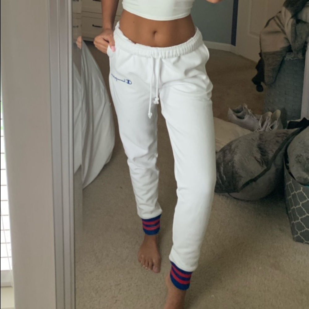 white champion sweatpants